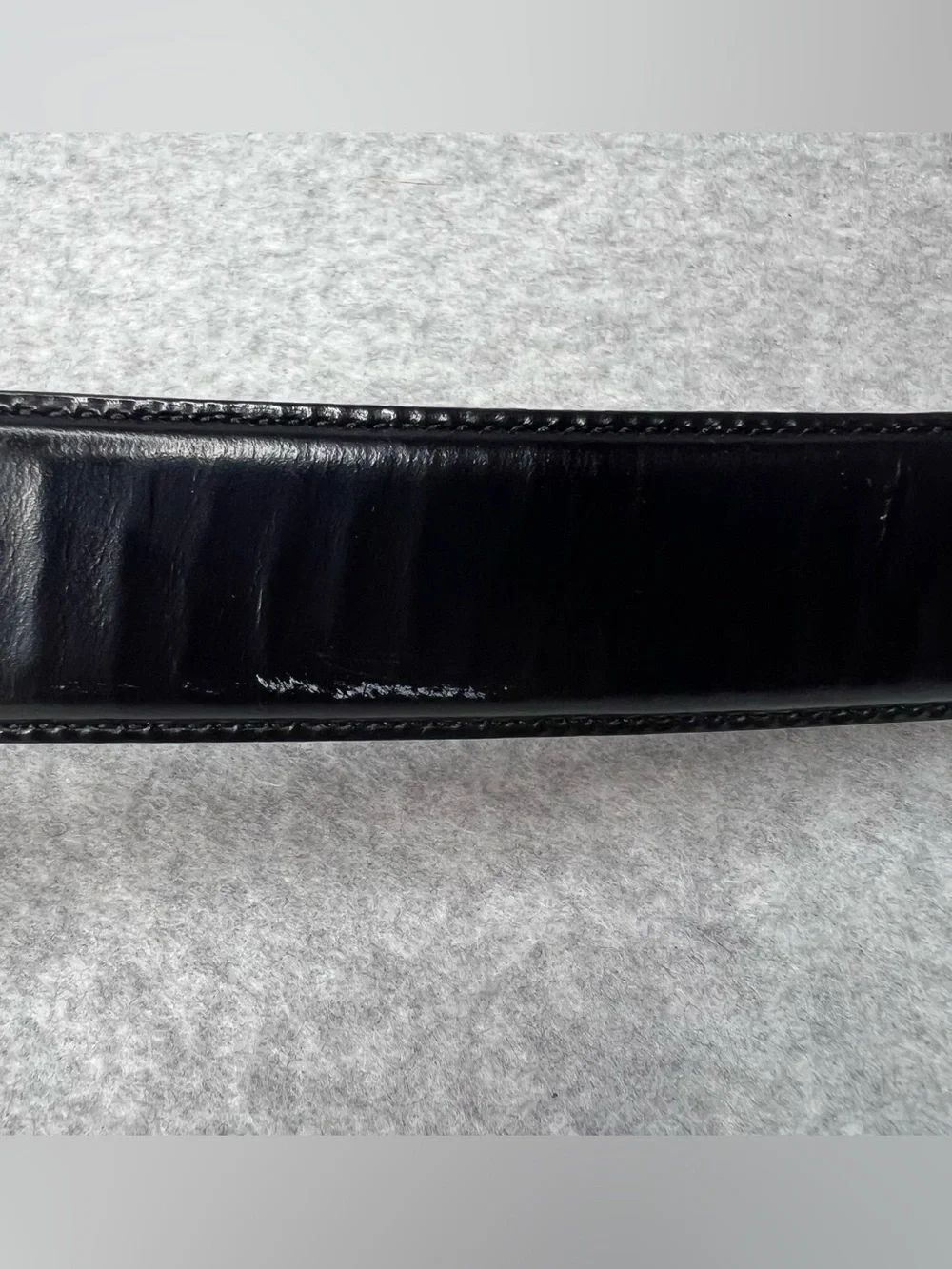 Coach Leather Belt Size 38 Polished Cowhide Brass Buckle Black 3931